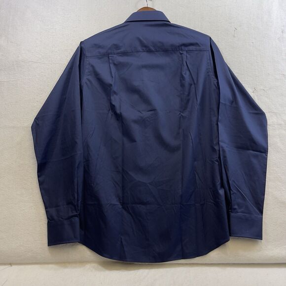 Donald Donahue Trim Fit Dress Shirt Mens 16 36/37 Navy Blue TRTDS888000 NWT $155 - Picture 12 of 16